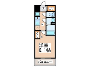 ﾗﾗﾌﾟﾚｲｽ難波ﾒﾃｨｽ(502)の物件間取画像